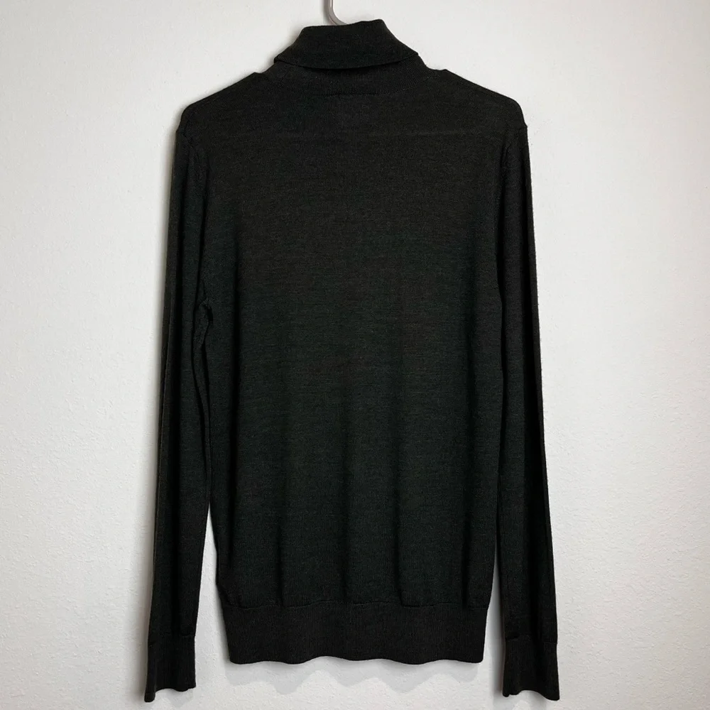 H&M Women’s Merino Wool Blend Knit Turtleneck Sweater Olive Green Size Small - Picture 2 of 5